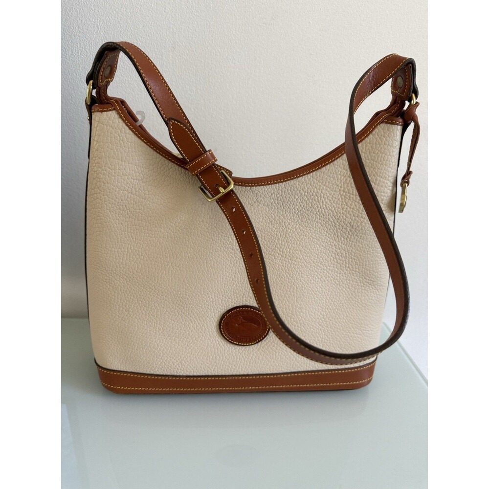 Dooney & Bourke All Weather Leather AWL Ivory Pebble Leather Shoulder Bag